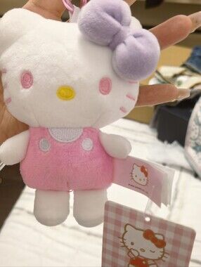 Hello Kitty Plush Bag Charm Pink White
